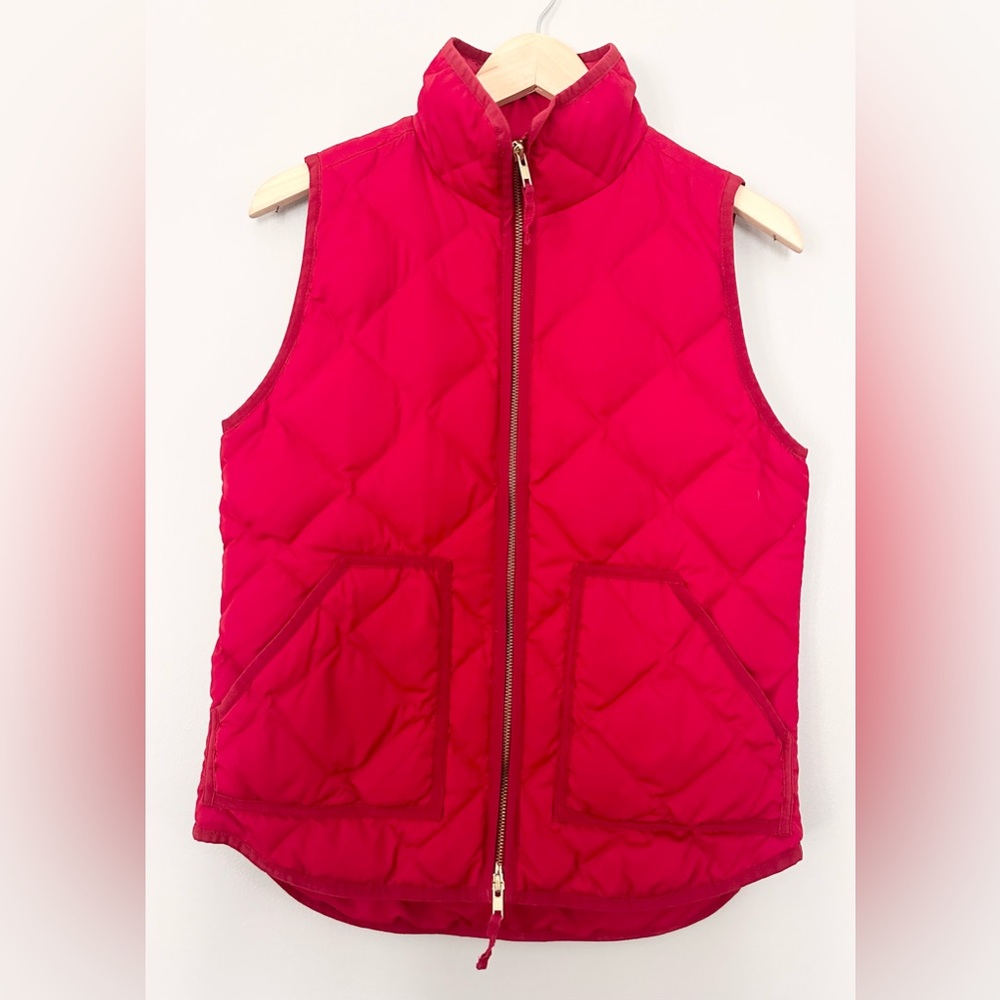 JCREW Women’s Red Quilted Puffer Vest Size XS